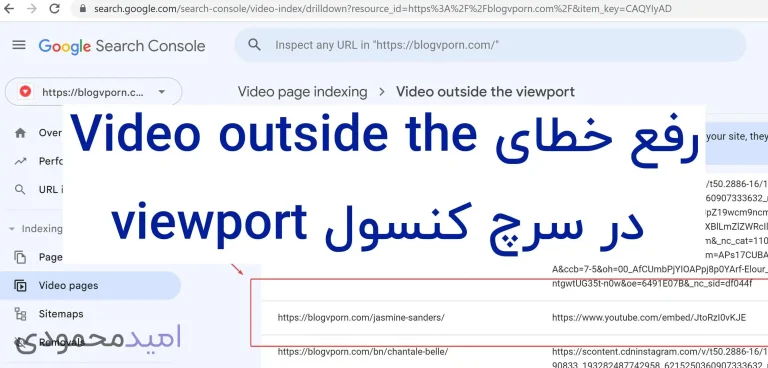 رفع خطای سرچ کنسول (Video outside the viewport)